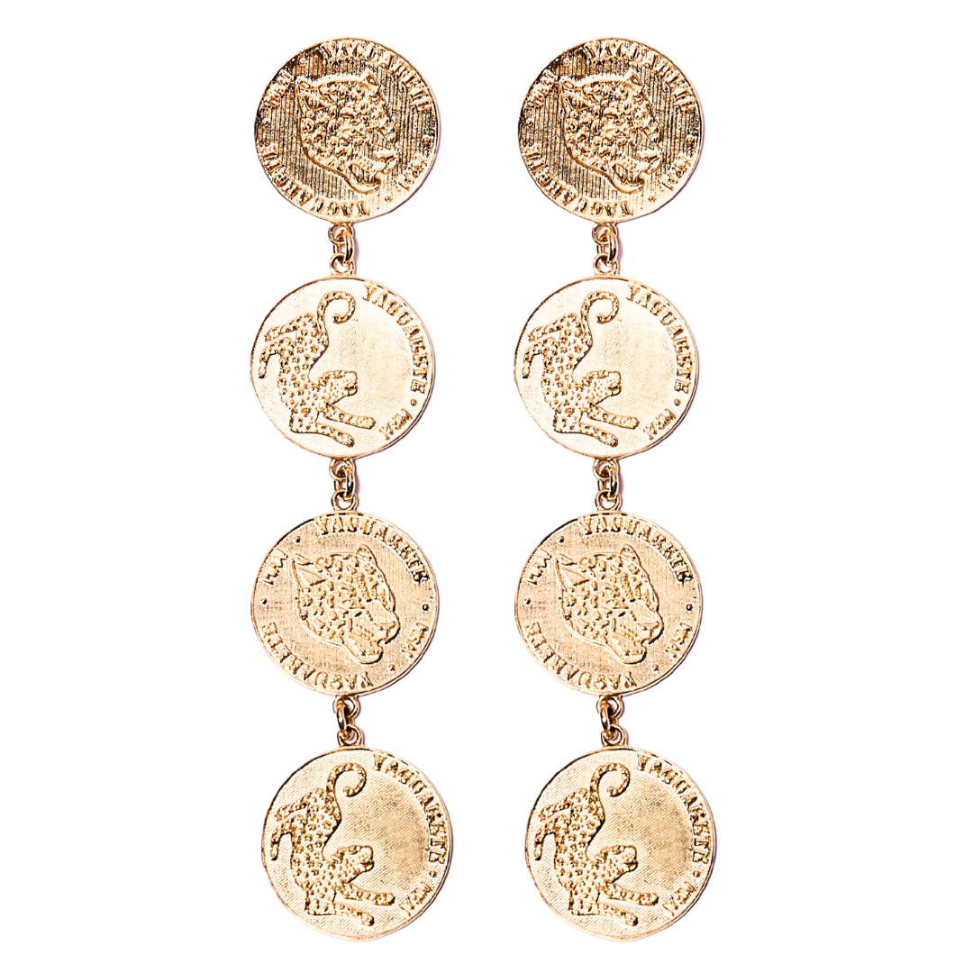 Brinco Moneda Longo Dourado