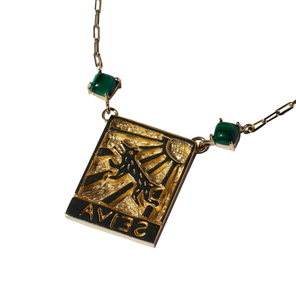 Colar Xilogravura Dourado