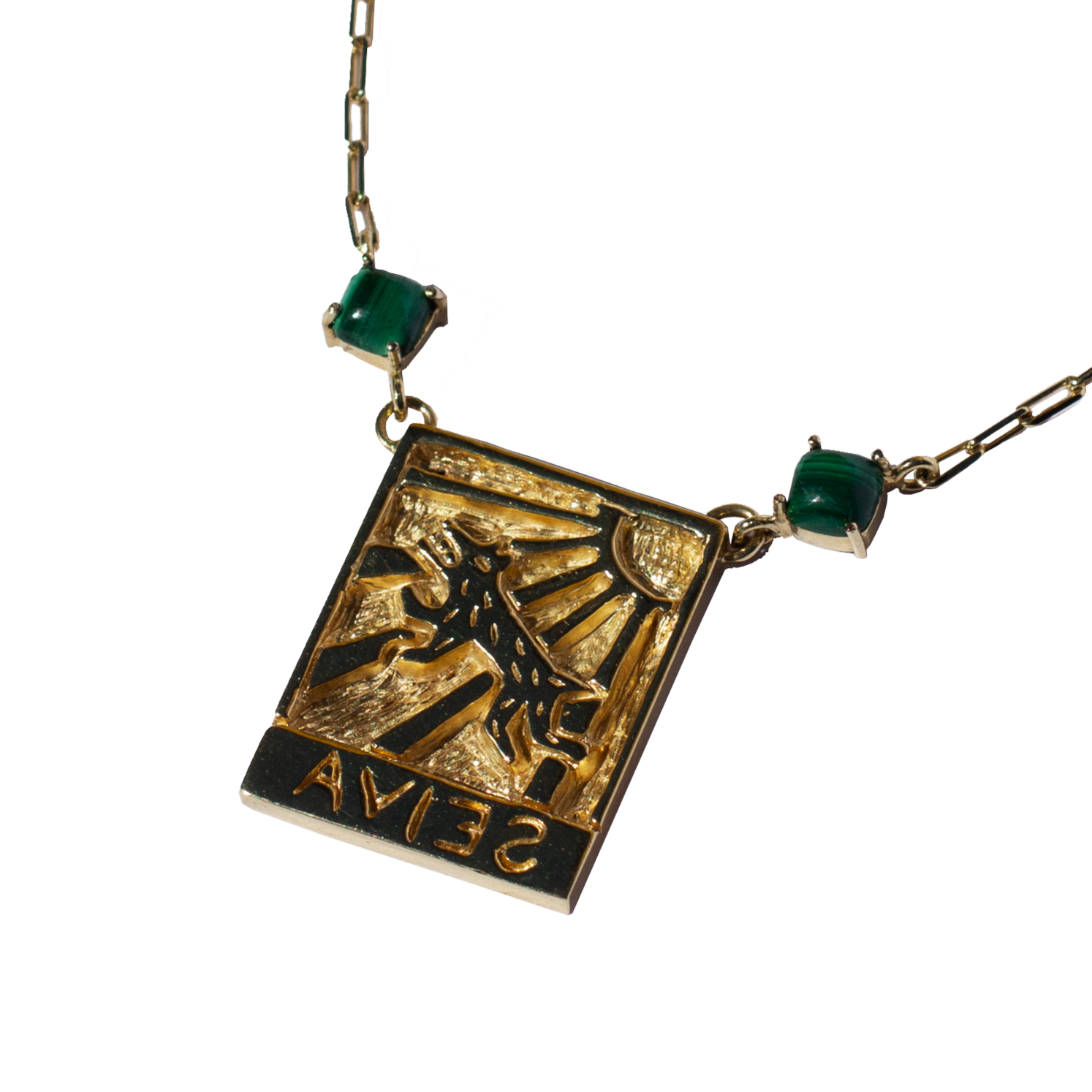 Colar Xilogravura Dourado