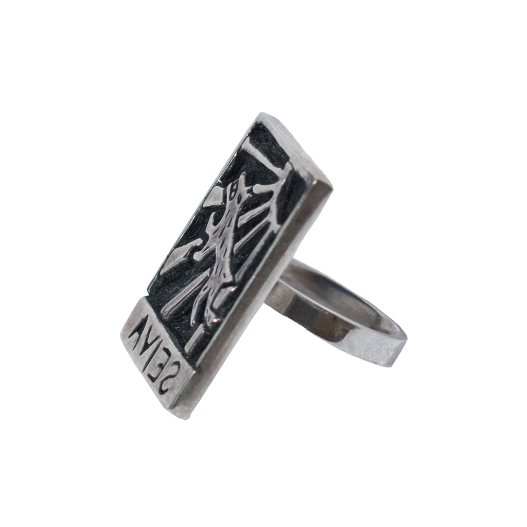 Anel Xilogravura Prata