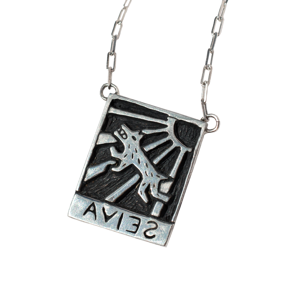 Colar Xilogravura Prata