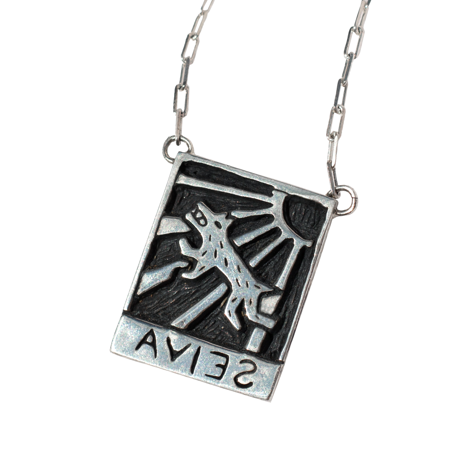 Colar Xilogravura Prata